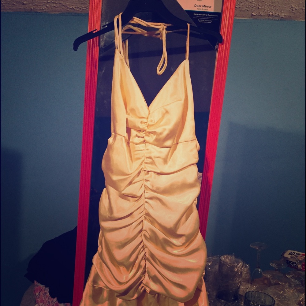 Gorgeous golden yellow mini dress
